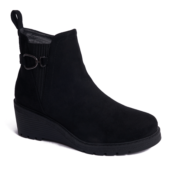 Women stylish half boot Model A290 Black color