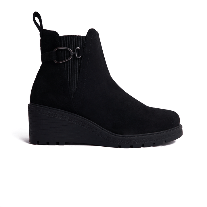 Women stylish half boot Model A290 Black color