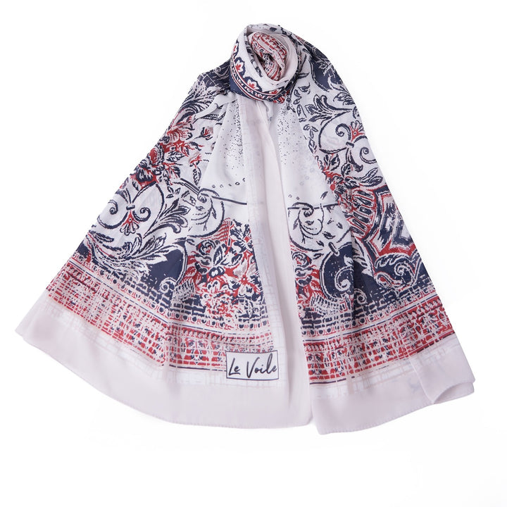 Chiffon Chic Women’s Scarf – Abstract Blue