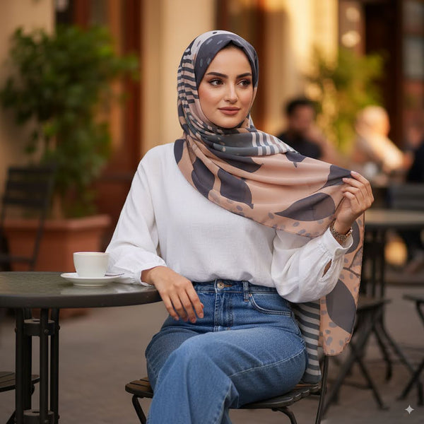 Chiffon Chic Women’s Scarf – Delicate Petals