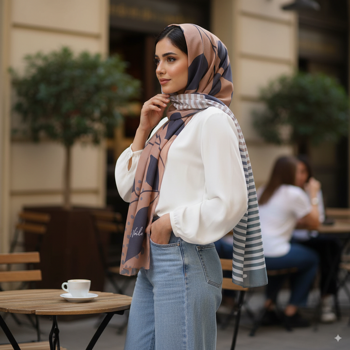 Chiffon Chic Women’s Scarf – Delicate Petals