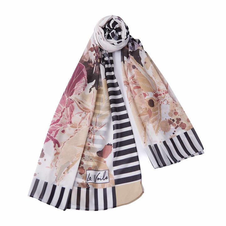 Chiffon Modern Women’s Scarf – Linear Motion