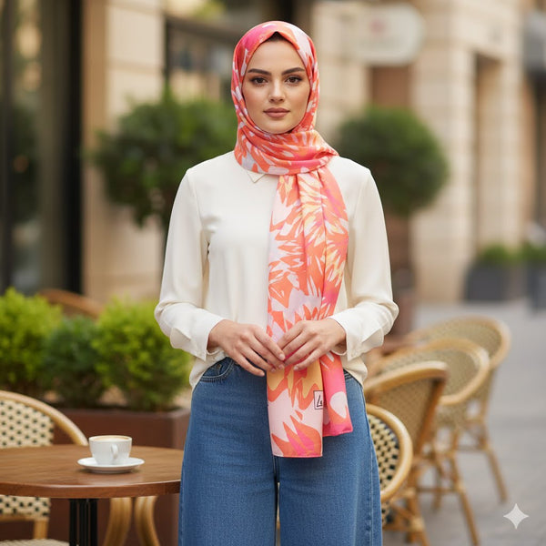 Elegant Silk Scarf – Floral Whisper