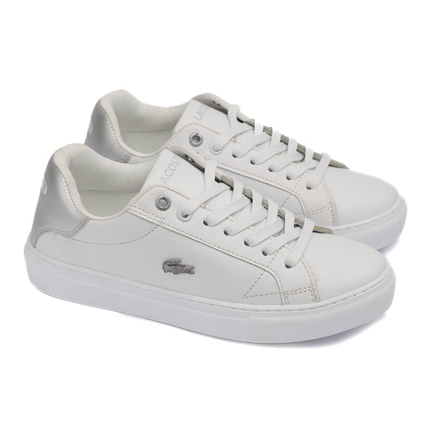 White la coste Sneakers with Gray Accents