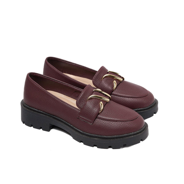 Chunky Loafers with Metal Buckle