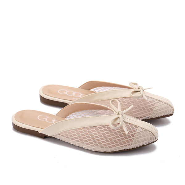 Beige Casual Canvas Flat Slippers - Women's Easy Slip-On
