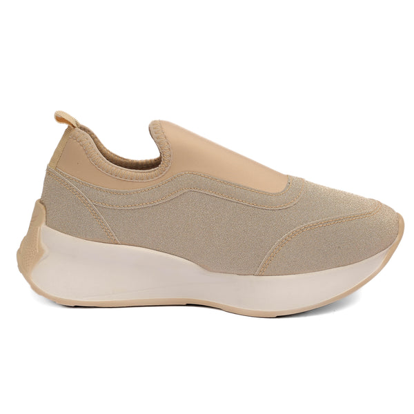 Gold Glitter Slip-On Sneakers