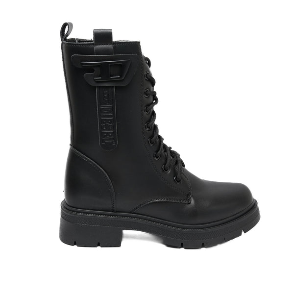 Black Lace-Up Winter Boots