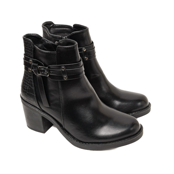 Elegant Wedge Ankle Boots -A283 Black