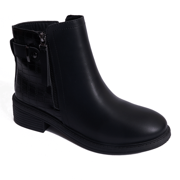 Winter British Style Ankle Boots Model M279 Black color