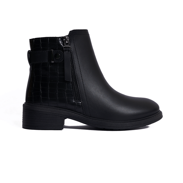 Winter British Style Ankle Boots Model M279 Black color