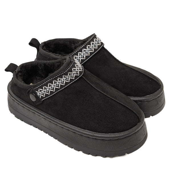 Casual Warm Winter Clogs Model M632 in Black