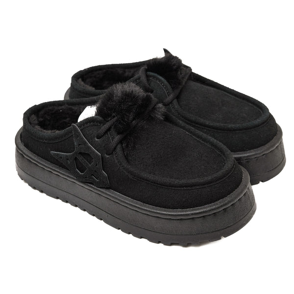 Casual Warm Winter Clogs Model M658 in Black