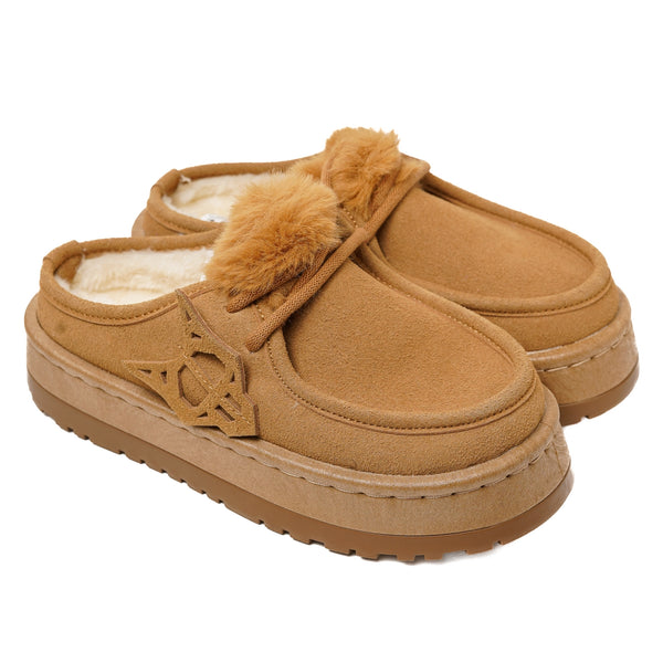 Casual Warm Winter Clogs Model M658 in Camel