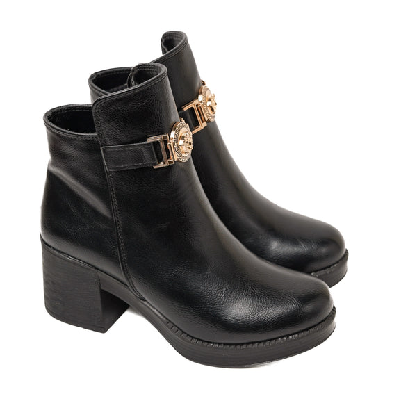 Black Leather Boots q4033