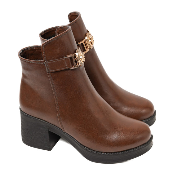 Brown Leather Boots q4033