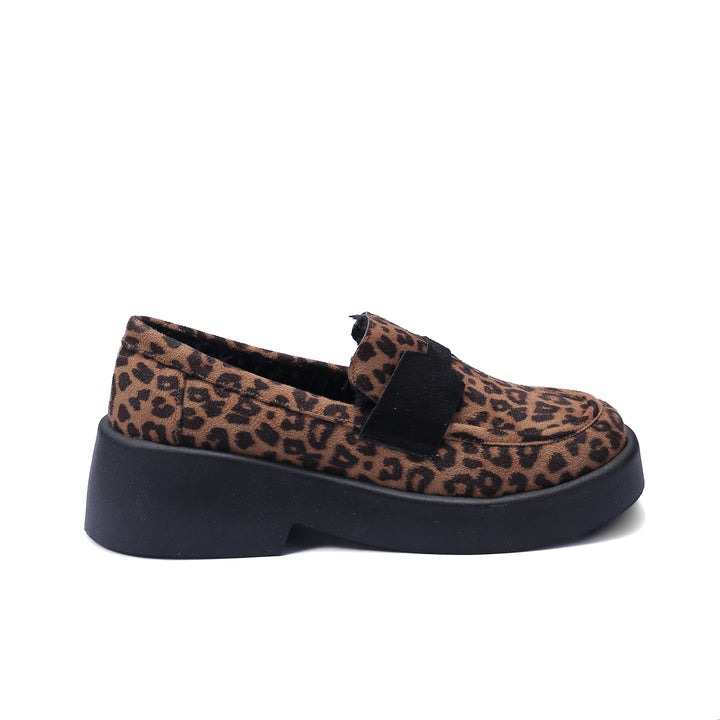 Suede Thick Sole Women's Loafers, Tiger