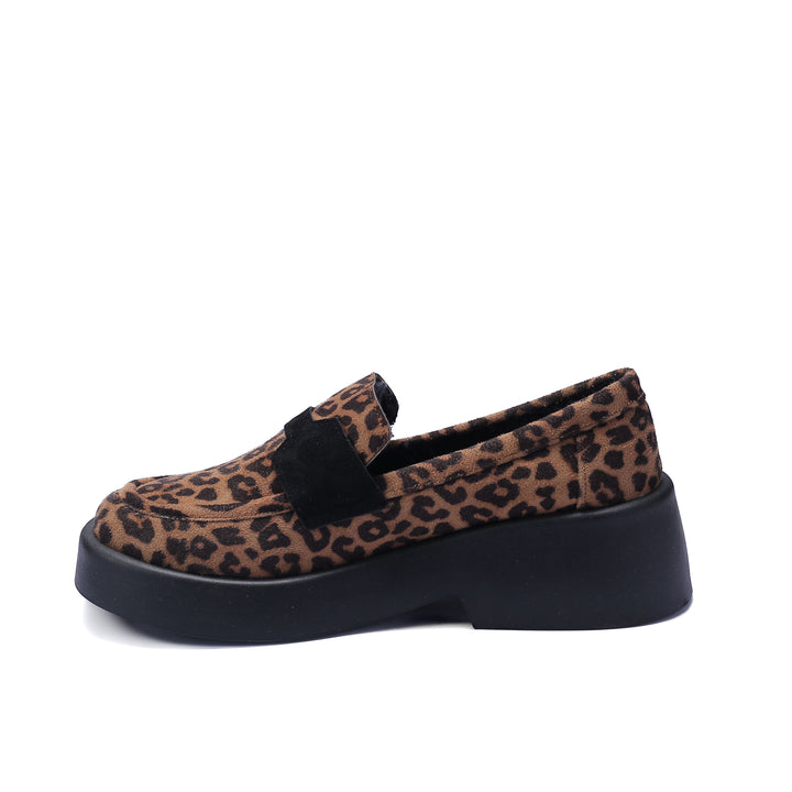 Suede Thick Sole Women's Loafers, Tiger