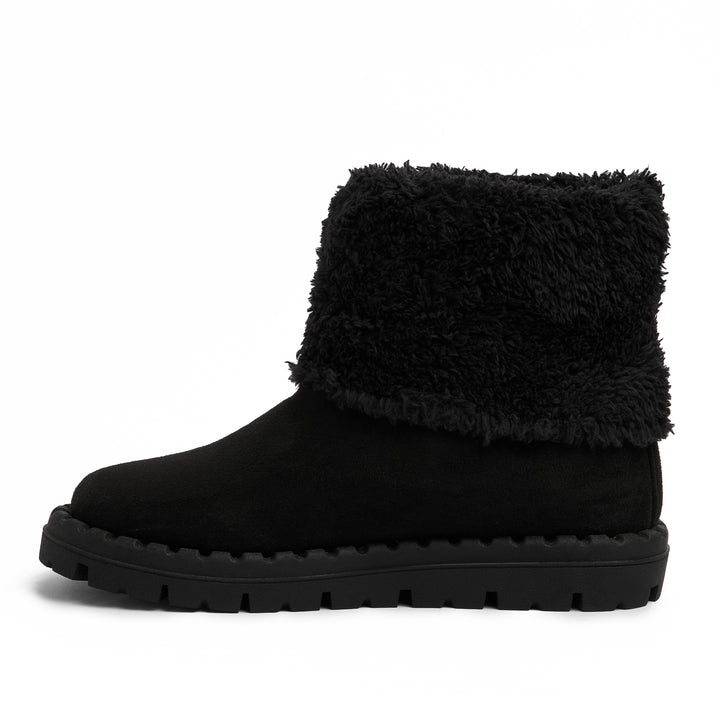 Overlay Sherpa-Covered Winter Boots - Black