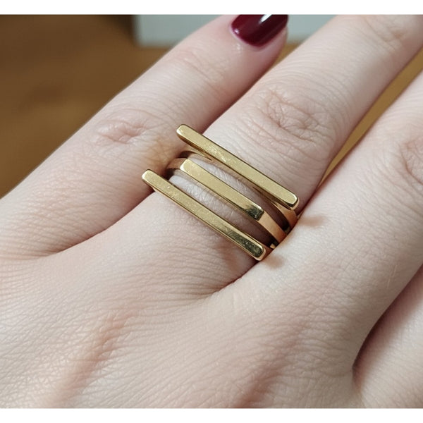 Youriz triple-bar Ring – Gold