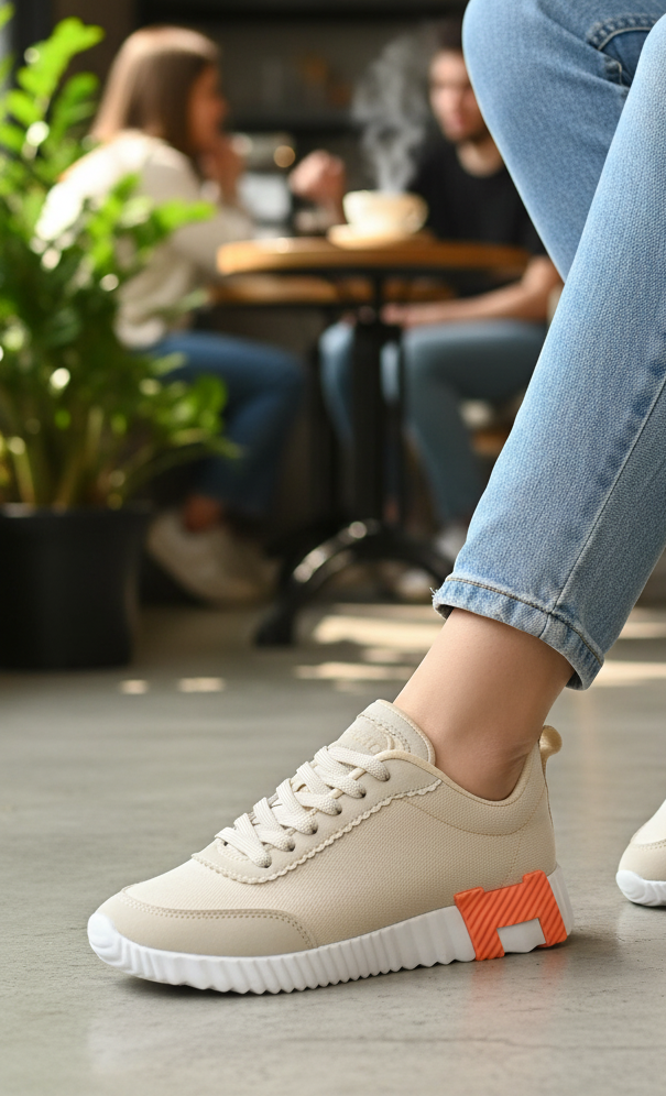 white Hermes Sneakers